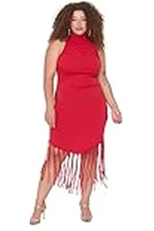 Trendyol Midi Standard Regular Plus Size Dress Vestido, , XXXXXL para Mujer
