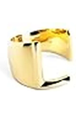 SINGULARU Anillo Personalizado Letter Signet. Macizo Ajustable. Latón con Acabado Baño de de 18 Kt. Talla Unica. Joyas para Mujer. Letra L