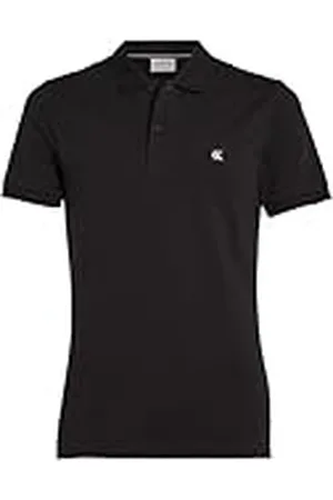 Calvin Klein Polo de Manga Corta para Hombre Slim Fit, Negro (Ck Black), XL