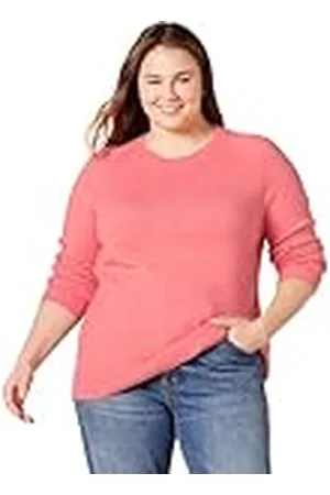 Amazon Jersey de Tacto Suave con Cuello Redondo, Manga Larga y Corte Clásico (Disponible en Tallas Grandes) Mujer, , 6XL Grande
