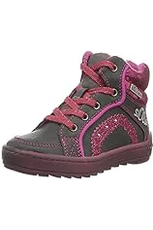 QS by s.Oliver 35213, Zapatillas Altas Niñas, Gris (Grey/Fuxia 250), 25 EU