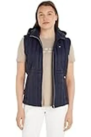 Tommy Hilfiger Feminine LW Down Vest WW0WW40485 Chalecos, , L para Mujer