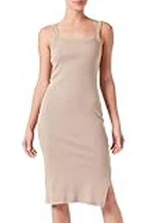 Champion Legacy Icons Tonal Logo W-Soft Cotton 1x1 Rib Slim Dress Vestido Informal, , M para Mujer