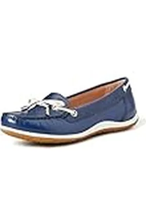 Geox D Vega Moc B, Mocasines para Mujer, Multicolor (Blue/Skin), 40 EU