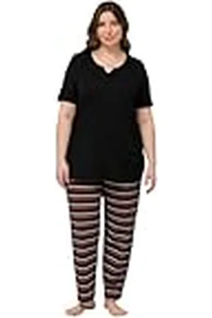 Ulla Popken Pijama Rayas 830405 Juego, , 58-60 Mujeres