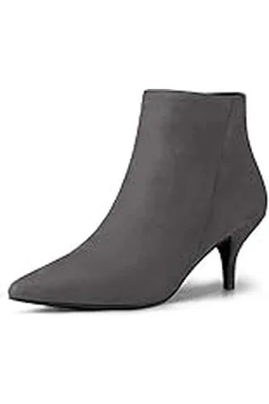 Allegra K Botines De Tobillo Tacón Bajo De Aguja Estilete Cremallera Punta Estrecha De Mujeres 38