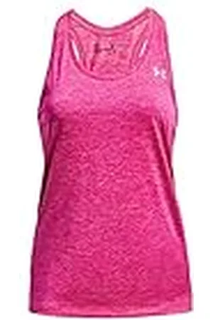 Under Armour Camiseta sin Mangas Tech Twist para Mujer, (652) Rosa rebelde/Elixir Rosa/Plata metálica, Talla XS, (652) Rebel Pink/Pink Elixir/Metallic Silver, XS