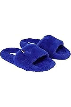 Tommy Hilfiger Mujer Zapatillas para estar en casa Fur Home Slipper Slide Felpa, (Ultra Blue), 35/36 EU
