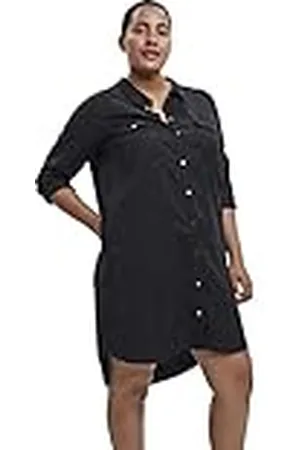 VERO MODA Vmsila LS Vestido Corto Mix Ga Curve Noos Vaquero, , 54 para Mujer