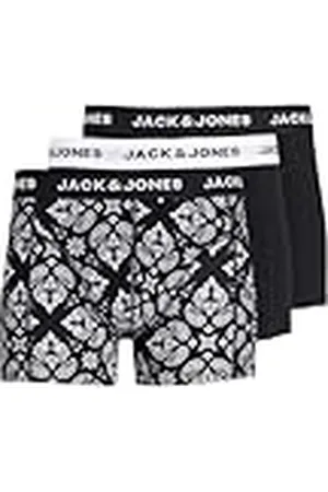 JACK & JONES JACK&JONES JACPARIS Trunks 3 Pack Bóxer, Black/Pack:Black-Black, XL para Hombre