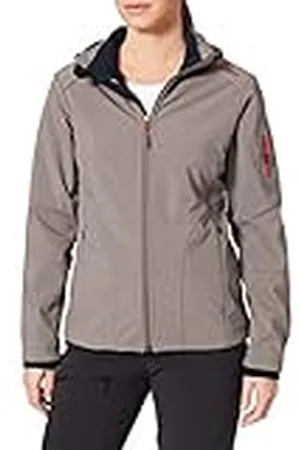 CMP Chaqueta softshell para mujer con capucha cómoda extraíble, tórtola, C18