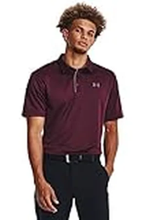 Under Armour Tech Golf Polo Camiseta, Hombre, (601) Dark Maroon/Pitch Gray, XS