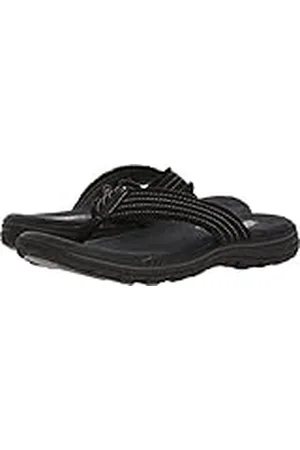 Skechers EVENTED ARVEN, Sandalias para Hombre, Black Canvas, 48.5 EU