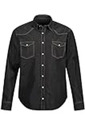 JP 1880 Camisa Vaquera, Manga Larga, Cuello Kent, Corte Moderno, hasta la Talla 8 XL, Tall 4XL 822894100-4XL