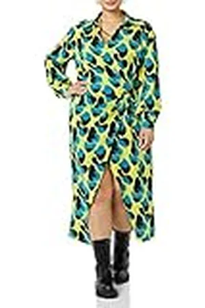 TEREA Vestido largo cruzado Raina para mujer, detalle drapeado, , 4XL Grande