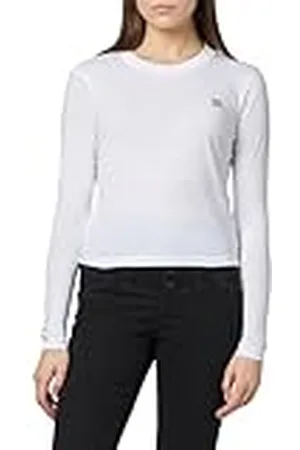 Calvin Klein Jeans CK Embro Badge LS Baby tee J20J222884 Camisetas de Punto de Manga Larga, , L para Mujer