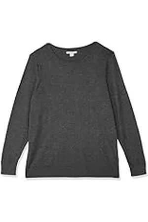 Amazon Jersey de Cuello Caja Ligero de Manga Larga (Disponible en Tallas Grandes) Mujer, , L