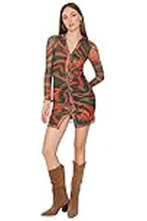 Trendyol Ajustado para Mujer, Vestido de Punto con Cuello Polo, , S