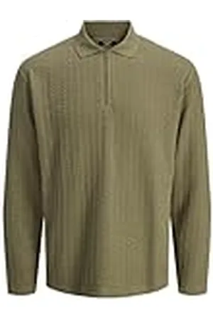 JACK & JONES Jprblaethan LS Zip Polo Sn Pls, , 3XL Hombres