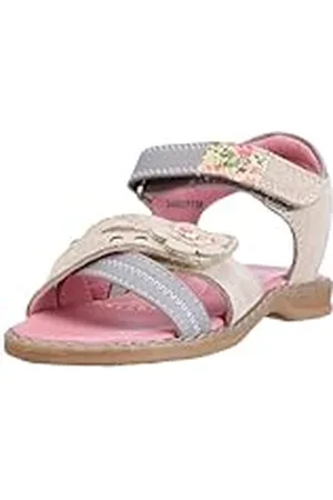 QS by s.Oliver Casual - Sandalias de Cuero niña, Color Beige, Talla 28