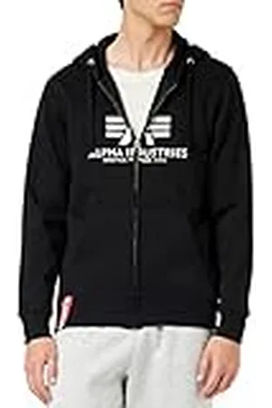 Alpha Industries Basic Zip Sudadera, Negro (Black-03), M para Hombre