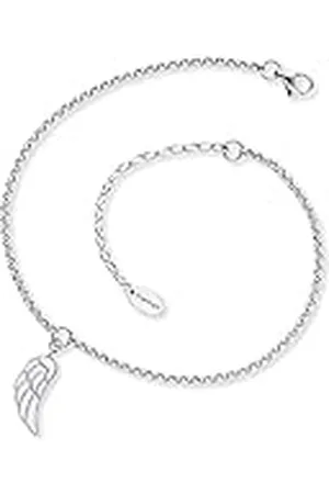 Engelsrufer Tobillera para mujer con colgante de de ley 925 rodiada o acero inoxidable, longitud ajustable, sin níquel, apta para alérgicos, Länge 22 + 5 cm, Acero inoxidable, No es una piedra
