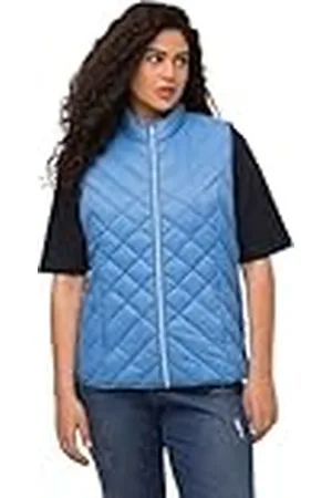Ulla Popken Mujeres, tallas grandes, chaleco acolchado HYPRAR, repelente al agua, cuello alto, reciclado