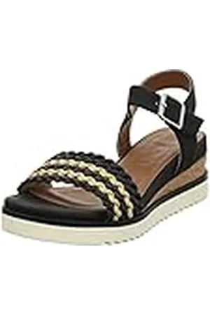 QS by s.Oliver 5-5-28209-28, Sandalias Planas Mujer, Black Comb, 40 EU