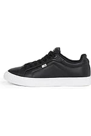 Tommy Hilfiger Court Sneaker Mujer Icon Flag de piel, (Black), 38