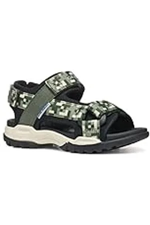 Geox J Borealis Boy E, Sandalia, Dk Green/Black, 38 EU