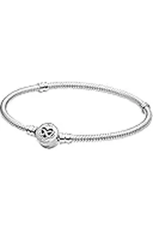 PANDORA Passions Pulsera de cadena de serpiente con cierre de corazón y símbolo de infinito de plata de ley, 21