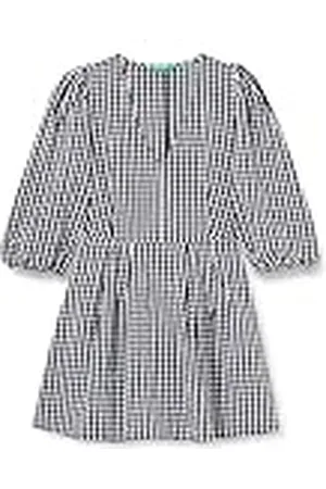 Benetton Vestido 4ycndv04t, Black Checked 914, M para Mujer
