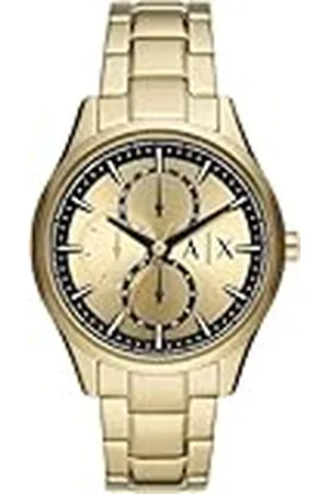 Armani Exchange Reloj para Hombre, Movimiento de cuarzo multifunción, 42MM Caja de acero inoxidable dorado con correa de acero inoxidable, AX1866