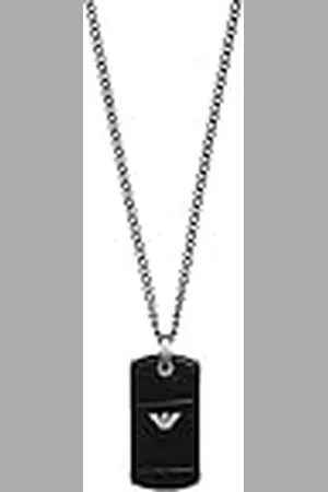 Emporio Armani Collar Para Hombre Essential, Largo 525mm X Ancho 18.7mm X Alto 3.5mm Gunmetal Collar Acero Inoxidable, EGS2781060