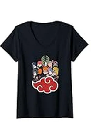 Naruto Mujer Shippuden Akatsuki Group SD Camiseta Cuello V