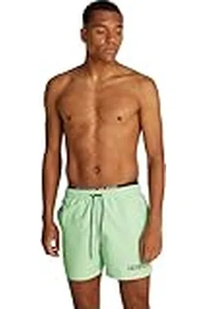 Calvin Klein Bañador Hombre Medium Double Pernera media, Verde , S