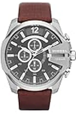 Diesel Reloj para Hombre Mega Chief Piel en Color marrón con cronógrafo DZ4290