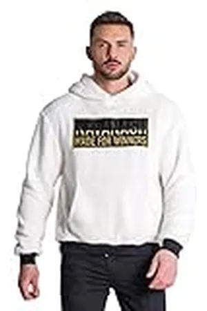 Gianni Kavanagh White Denver Sherpa Hoodie Sweatshirt, XL Men