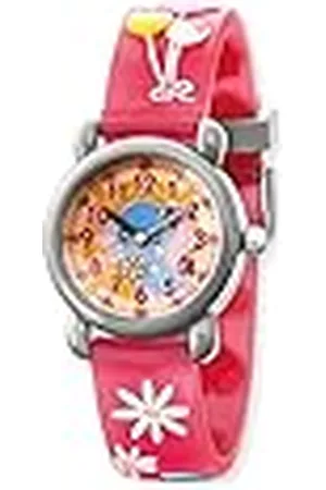 HERZENGEL Reloj Analógico para Unisex-niños de Cuarzo con Correa en Plástico HEWA-Elephant