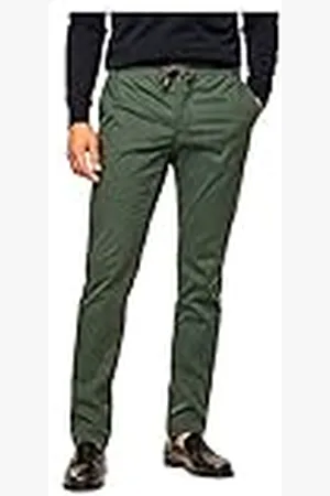 Hackett Tencel Chino Pantalones, Dark Green, 32W/32L para Hombre