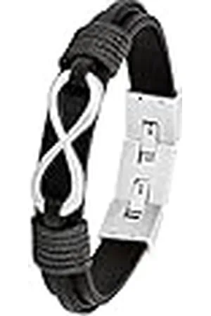 QS by s.Oliver Pulsera de acero inoxidable para hombre, 20.5+1.5 cm, plata, Infinity, Se entrega en estuche de regalo