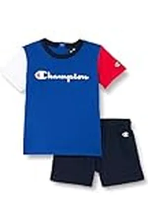 Champion Legacy Retro Sport TD-Colorblock Crewneck T-Shirt & Shorts Traje, , 9 Mes para Bebés