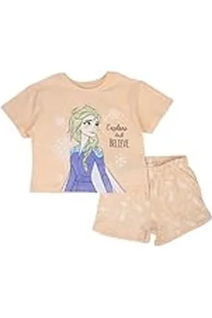 Disney REINA DE NIEVES, Conjunto de 2 piezas, Camiseta + Pantalones cortos, Niños, (2 a 8 años), Unisex, Niño, Niña, Suave, Lindo, Cálido, Camiseta, Pantalones, Modelo DIS FROZ 5204C208 S1-2A, ROSE