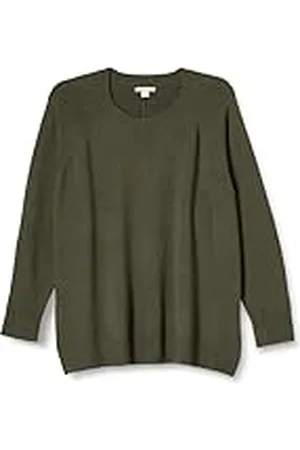 Amazon Jersey de Tacto Suave con Cuello Redondo, Manga Larga y Corte Clásico (Disponible en Tallas Grandes) Mujer, , 6XL Grande