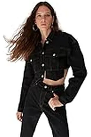 Trendyol Chaqueta Corta Lisa con Cuello de Camisa Abrigo, , S para Mujer