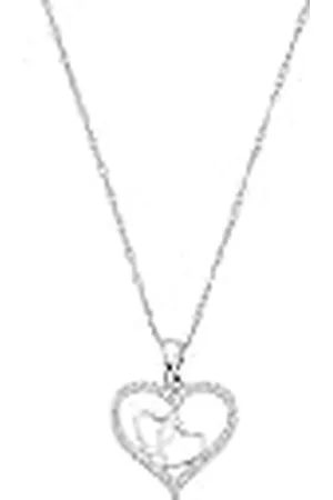 Amor Collar con colgante Collar de de ley 925 para señoras, con sintetizador de circonitas cúbicas, 42 cm, , corazón, Se entrega en caja de regalo de joyería