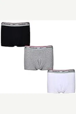 Reebok Hombres Bañador Negro/Blanco/Gris Paquete de 3 XL
