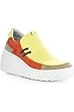Fly London DAVY667FLY, Zapatillas Deportivas Mujer, Taupe/Yellow/Poppy Orange, 42 EU