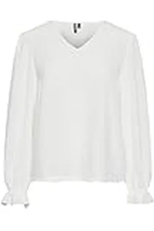 Pieces® Pctiffany LS V-Neck Top Noos BC Blusa de Manga Larga, , L para Mujer