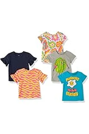 Amazon Camisetas de Manga Corta Niña, Pack de 5, , 2 años